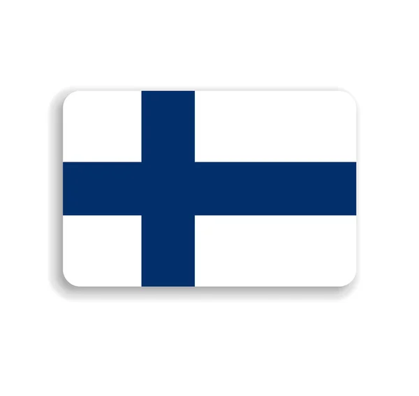 Finland Vlag Vlakke Vectorrechthoek Met Afgeronde Hoeken Vallende Schaduw — Stockvector