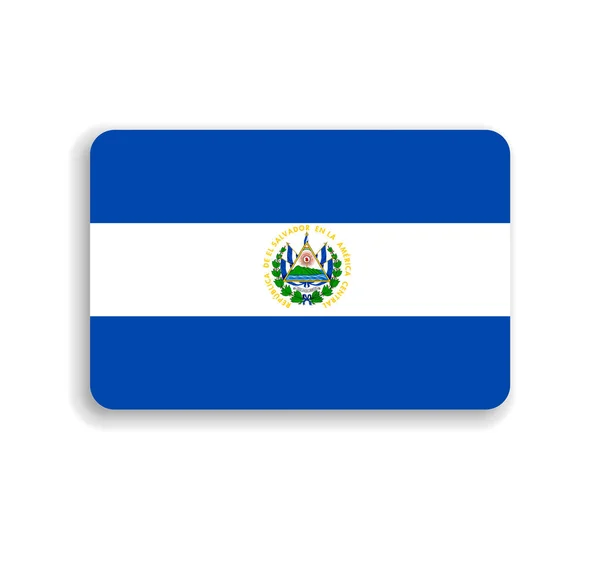Флаг Сальвадора Плоский Векторный Прямоугольник Закругленными Углами Отброшенной Тенью — стоковый вектор