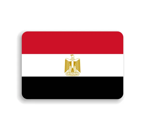 Egitto Bandiera Rettangolo Vettoriale Piatto Con Angoli Arrotondati Ombra Caduta — Vettoriale Stock