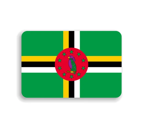 Σημαία Δομινίκα Επίπεδο Διανυσματικό Ορθογώνιο Στρογγυλεμένες Γωνίες Και Πεσμένη Σκιά — Διανυσματικό Αρχείο