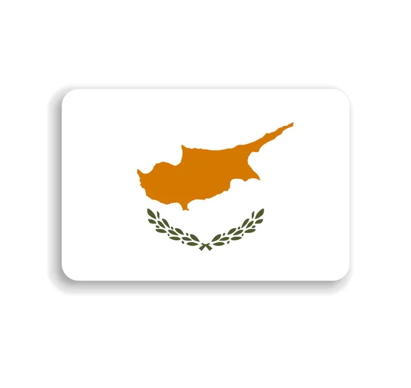 Cyprus Flag Flat Vector Rectangle Rounded Corners Dropped Shadow — Stock Vector
