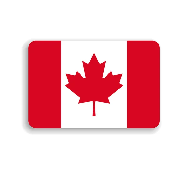 Bandera Canadá Rectángulo Vectorial Plano Con Esquinas Redondeadas Sombra Caída — Archivo Imágenes Vectoriales