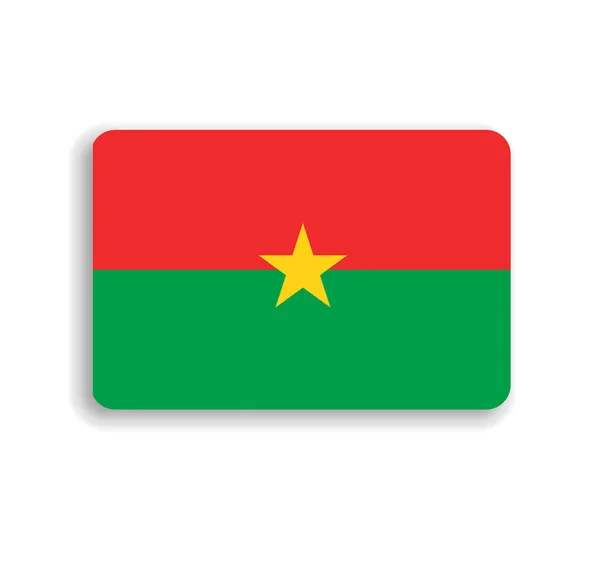 Σημαία Μπουρκίνα Φάσο Επίπεδο Διανυσματικό Ορθογώνιο Στρογγυλεμένες Γωνίες Και Πεσμένη — Διανυσματικό Αρχείο