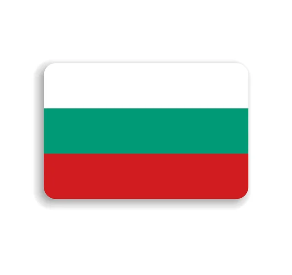 Bulgaristan Bayrağı Yuvarlak Köşeli Düz Vektör Dikdörtgeni Gölgesi — Stok Vektör