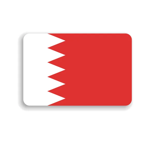 Флаг Бахрейна Плоский Векторный Прямоугольник Закругленными Углами Отброшенной Тенью — стоковый вектор
