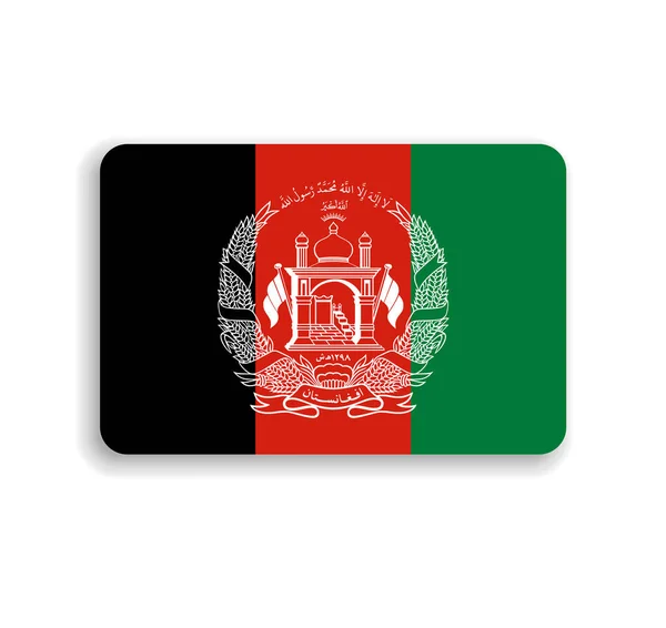 Afghanistan Flagge Flaches Vektorrechteck Mit Abgerundeten Ecken Und Schatten — Stockvektor