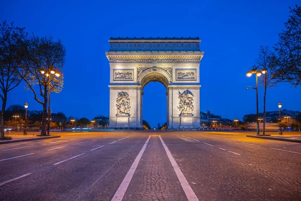 Arco Triunfo Etoile Topo Avenida Champs Elysees Noite Paris França — Fotografia de Stock