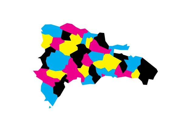 Dominikanische Republik Politische Landkarte Der Verwaltungseinheiten Provinzen Und Nationale Bezirke — Stockvektor