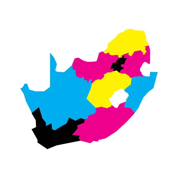 África Sul Mapa Político Divisões Administrativas Províncias Mapa Vetorial Branco —  Vetores de Stock