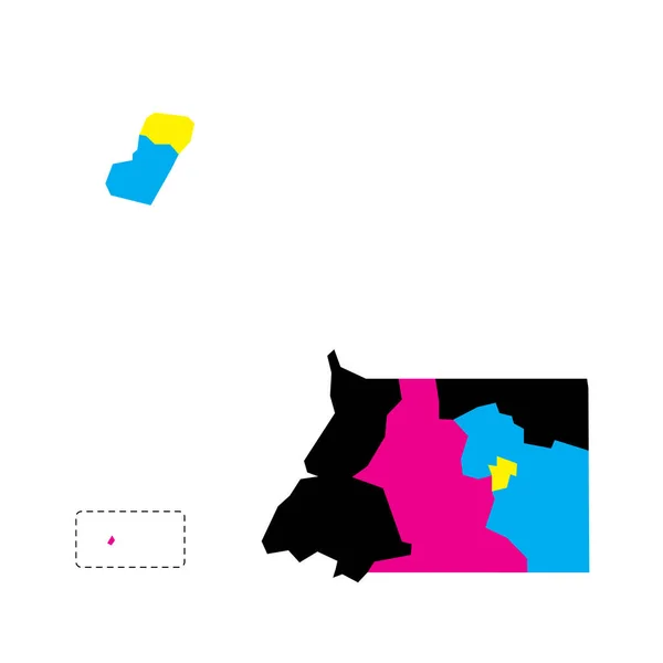 Политическая Карта Экваториальной Гвинеи Административных Единиц Провинций Пустая Векторная Карта — стоковый вектор