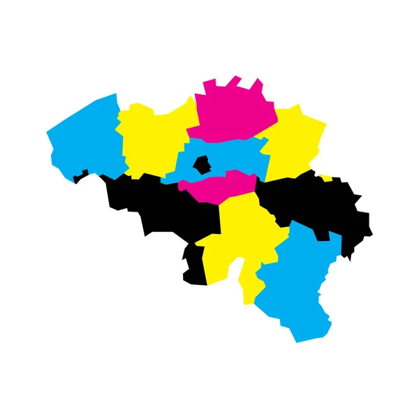 Πολιτικός Χάρτης Διοικητικών Διαιρέσεων Επαρχιών Του Βελγίου Κενό Διανυσματικό Χάρτη — Διανυσματικό Αρχείο