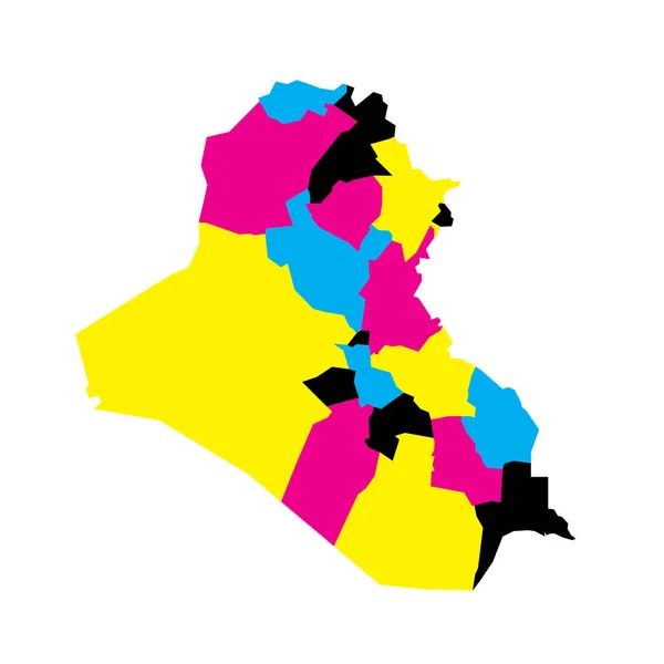 Mappa Politica Irachena Delle Divisioni Amministrative Governatorati Regione Del Kurdistan — Vettoriale Stock