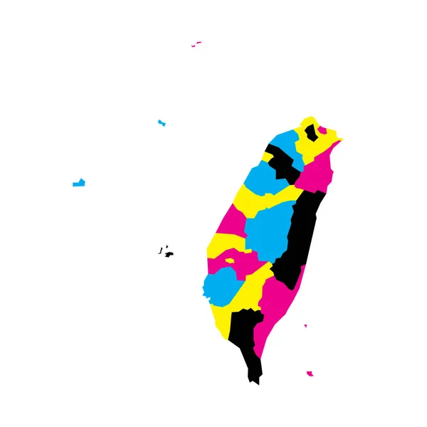 Taiwan Politische Landkarte Der Verwaltungseinheiten Provinzen Und Sonderkommunen Leere Vektorkarte — Stockvektor