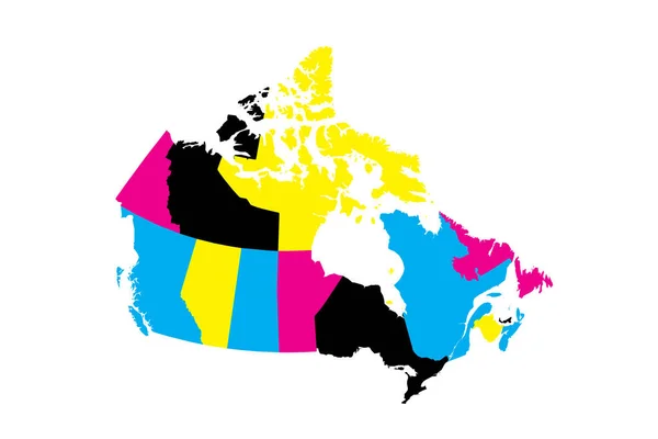 Kanadas Politiska Karta Över Administrativa Indelningar Provinser Och Territorier Tomma — Stock vektor