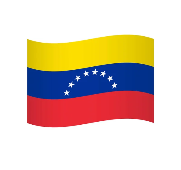 Venezuela Zászló Egyszerű Hullámos Vektor Ikon Árnyékolással — Stock Vector