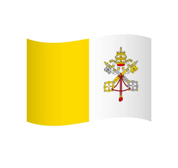 Bandera Ciudad Del Vaticano Icono Vector Ondulado Simple Con Sombreado — Archivo Imágenes Vectoriales