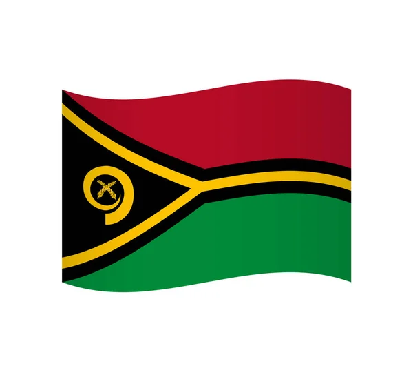 Bandeira Vanuatu Ícone Vetor Ondulado Simples Com Sombreamento — Vetor de Stock