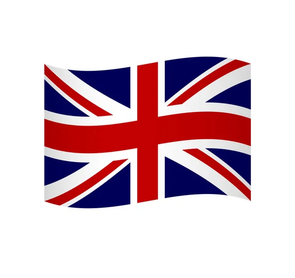 Reino Unido Grã Bretanha Irlanda Norte Bandeira Ícone Vetor Ondulado — Vetor de Stock
