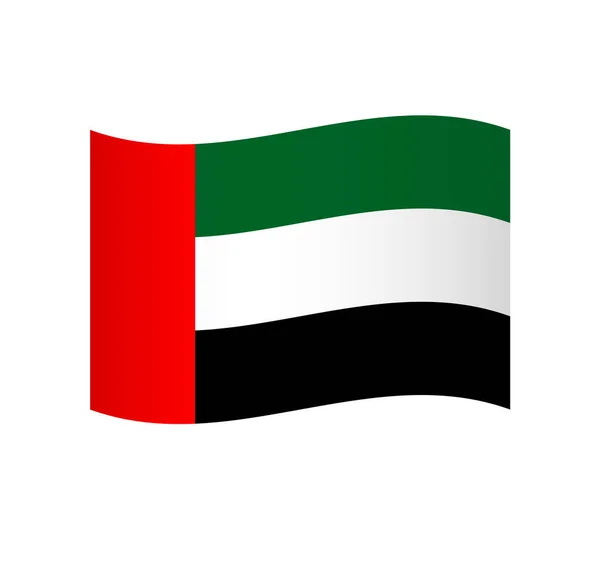 Drapeau Des Émirats Arabes Unis Simple Icône Vectorielle Ondulée Avec — Image vectorielle