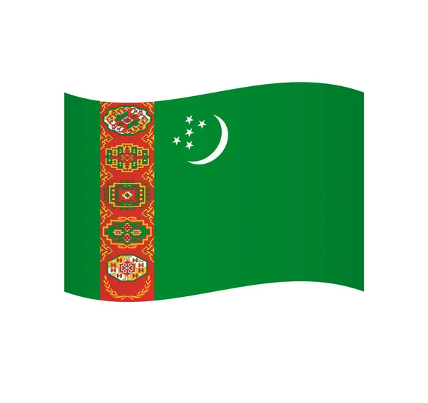 Turkmenistan Flagge Einfaches Wellenvektorsymbol Mit Schattierung — Stockvektor