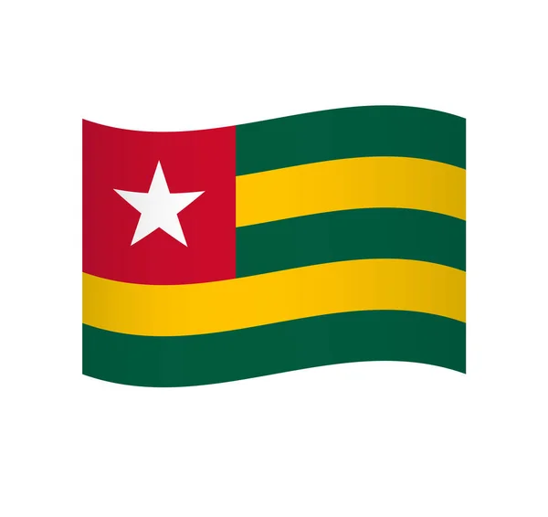 Flaga Togo Prosta Ikona Wektora Falistego Cieniowaniem — Wektor stockowy