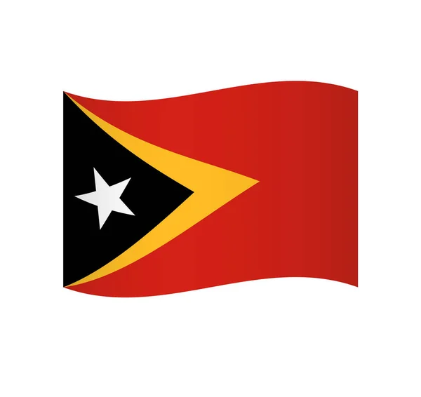 East Timor Flag Simple Wavy Vector Icon Shading — Stock Vector