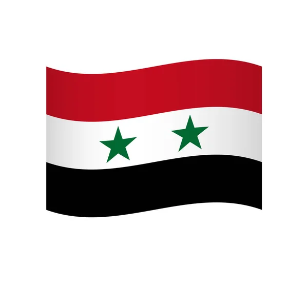 Suriye Bayrağı Gölgelendirmeli Basit Dalgalı Vektör Simgesi — Stok Vektör