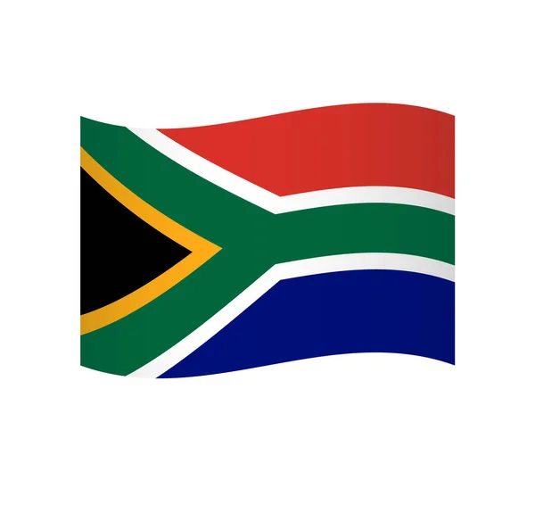Güney Afrika Bayrağı Gölgelendirmeli Basit Dalgalı Vektör Simgesi — Stok Vektör