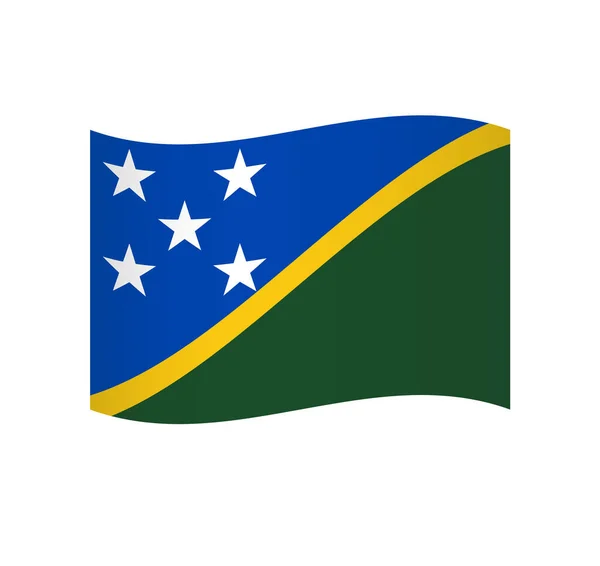 Solomon Islands Flag Simple Wavy Vector Icon Shading — Stock Vector
