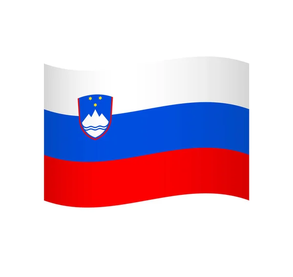 Slovenien Flagga Enkel Vågig Vektor Ikon Med Skuggning — Stock vektor