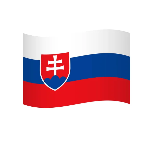 Flaga Słowacji Prosta Ikona Wektora Falistego Cieniowaniem — Wektor stockowy