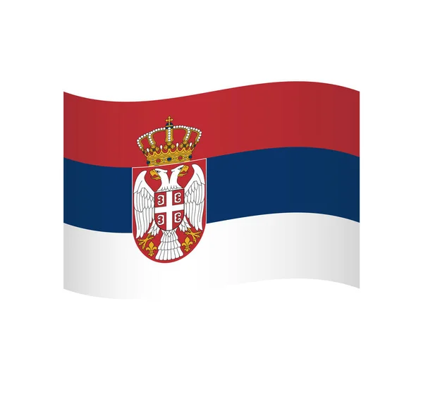 セルビアの旗 シェーディングとシンプルな波状ベクトルアイコン — ストックベクタ