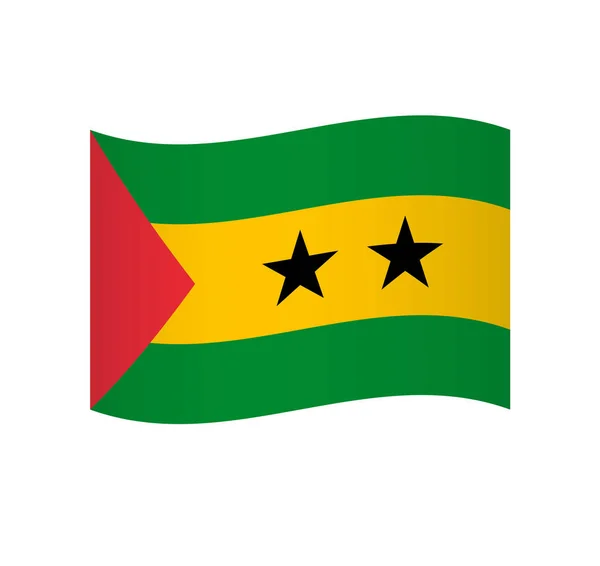 Flagge Von Sao Tome Und Principe Einfaches Wellenvektorsymbol Mit Schattierung — Stockvektor
