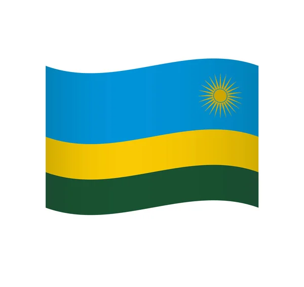 Σημαία Ρουάντα Απλό Κυματιστό Διάνυσμα Εικονίδιο Σκίαση — Διανυσματικό Αρχείο