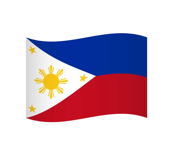 フィリピンの旗 シェーディングとシンプルな波状ベクトルアイコン — ストックベクタ