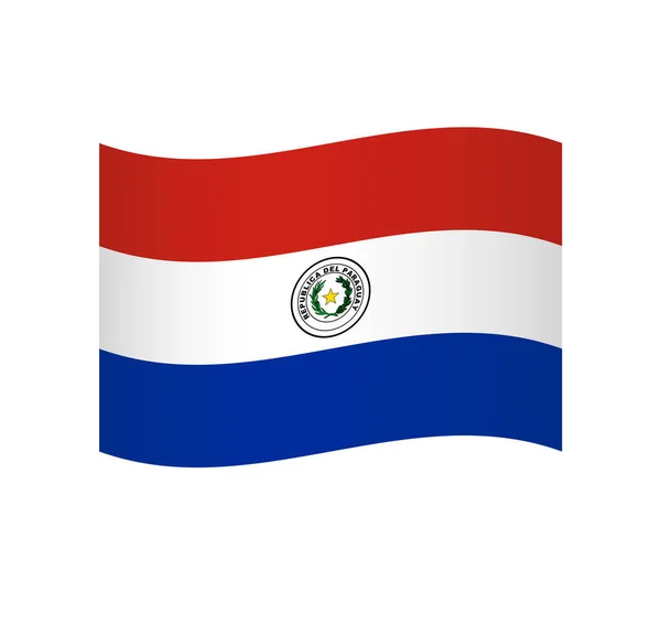Paraguay Bayrağı Gölgelendirmeli Basit Dalgalı Vektör Simgesi — Stok Vektör