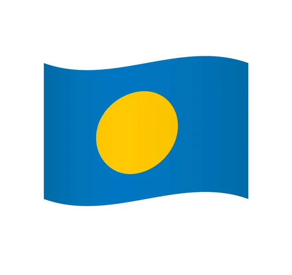 Флаг Палау Простой Волнистый Векторный Значок Затенением — стоковый вектор