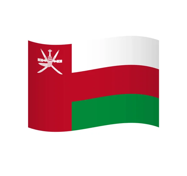 Bandiera Oman Semplice Icona Vettoriale Ondulata Con Ombreggiatura — Vettoriale Stock