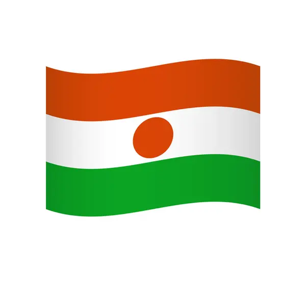 Bandeira Níger Ícone Vetor Ondulado Simples Com Sombreamento — Vetor de Stock