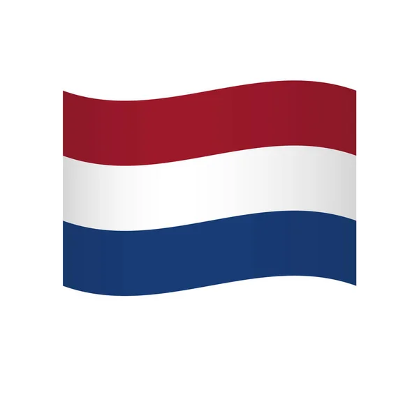 Bandera Holanda Icono Vector Ondulado Simple Con Sombreado — Vector de stock