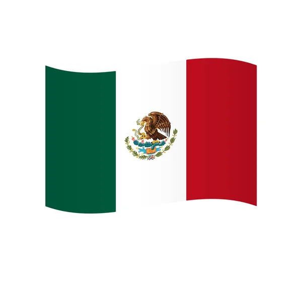 Bandeira México Ícone Vetorial Ondulado Simples Com Sombreamento —  Vetores de Stock