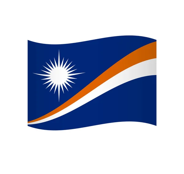 Bandera Las Islas Marshall Icono Vector Ondulado Simple Con Sombreado — Vector de stock
