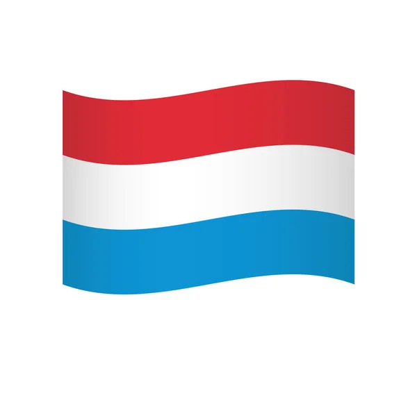 Bandeira Luxemburgo Ícone Vetor Ondulado Simples Com Sombreamento — Vetor de Stock