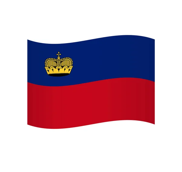 Bandeira Liechtenstein Ícone Vetor Ondulado Simples Com Sombreamento — Vetor de Stock