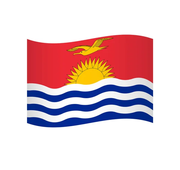 Флаг Кирибати Простая Волнистая Векторная Икона Затенением — стоковый вектор