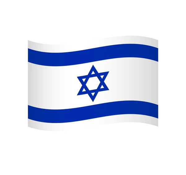 以色列国旗 带有阴影的简单波浪形矢量图标 — 图库矢量图片