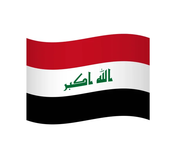 Iraq Flag Semplice Icona Vettoriale Ondulata Con Ombreggiatura — Vettoriale Stock