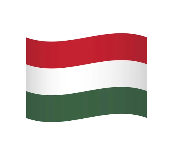 Bandera Hungría Icono Vector Ondulado Simple Con Sombreado — Archivo Imágenes Vectoriales