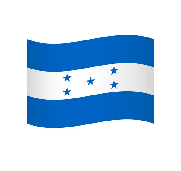洪都拉斯国旗 带有阴影的简单波浪形矢量图标 — 图库矢量图片