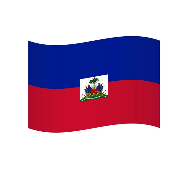 Haiti Zászló Egyszerű Hullámos Vektor Ikon Árnyékolással — Stock Vector